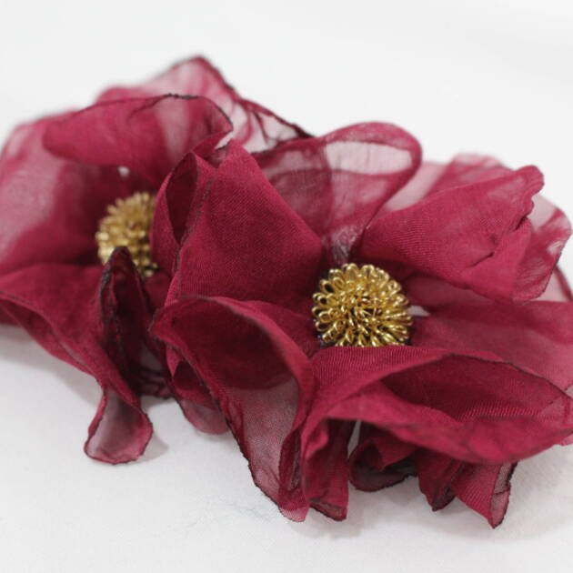 Pendientes flor de tela