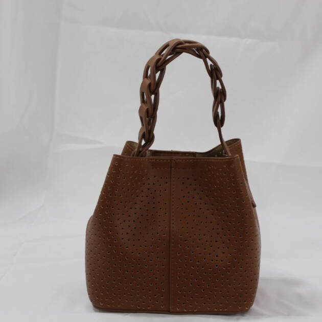 Bolso enrejado pequeño asa trenzada