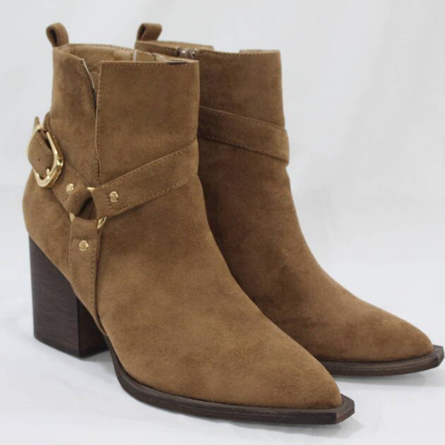 Botín antelina cowboy adorno hebilla